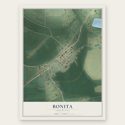 Bonita, Louisiana map print, the full design