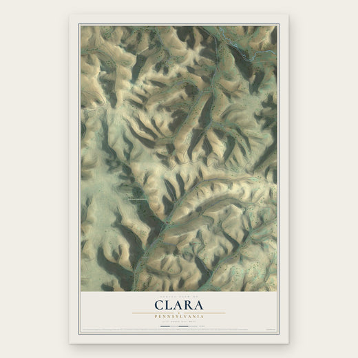 Clara, Pennsylvania map print, the full design