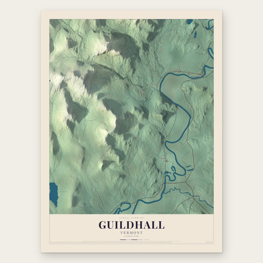 Guildhall, Vermont map print, the full design