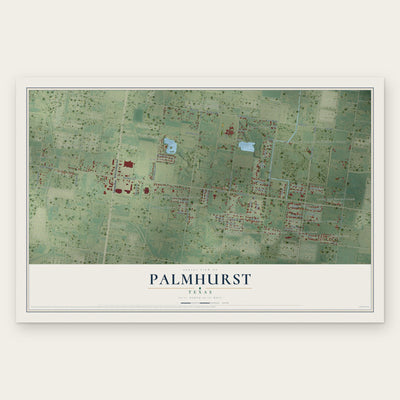 Palmhurst, Texas map print, the full design
