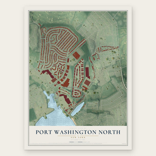 Port Washington North, New York map print, the full design