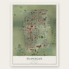 Flanagan, Illinois map print, the full design