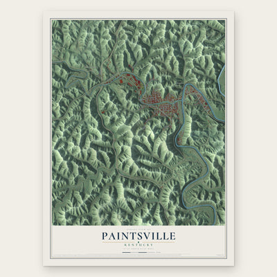 Paintsville, Kentucky map print, the full design