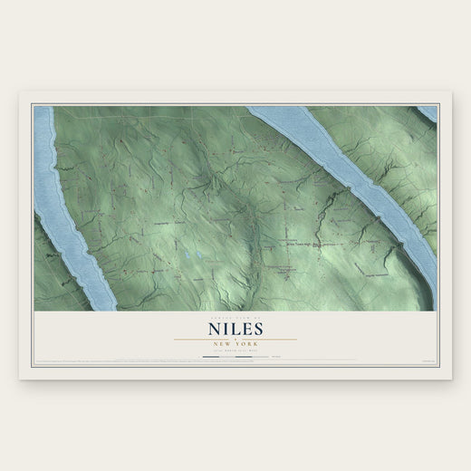 Niles, New York map print, the full design