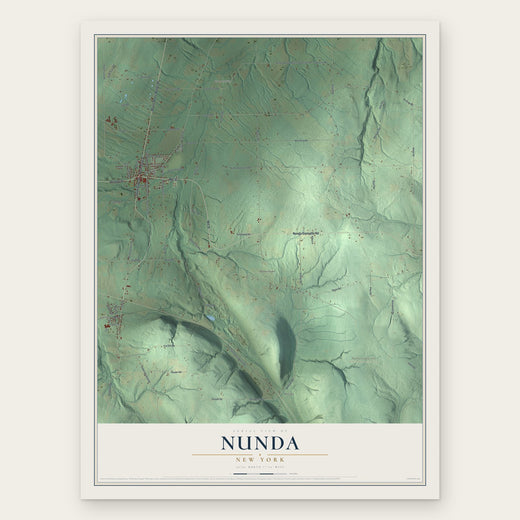 Nunda, New York map print, the full design