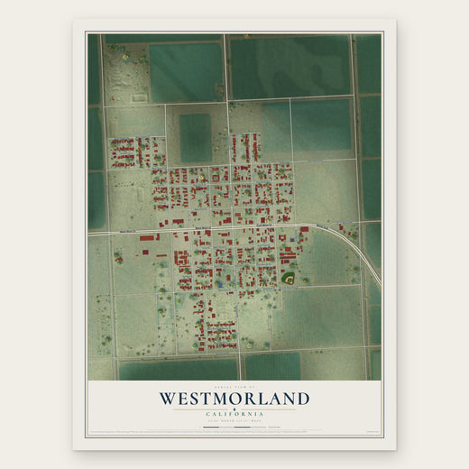 Westmorland, California map print, the full design