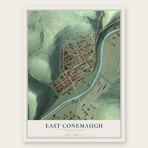 East Conemaugh, Pennsylvania map print, the full design