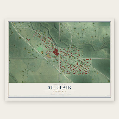 St. Clair, Minnesota map print, the full design