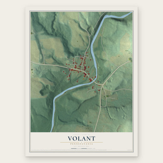 Volant, Pennsylvania map print, the full design