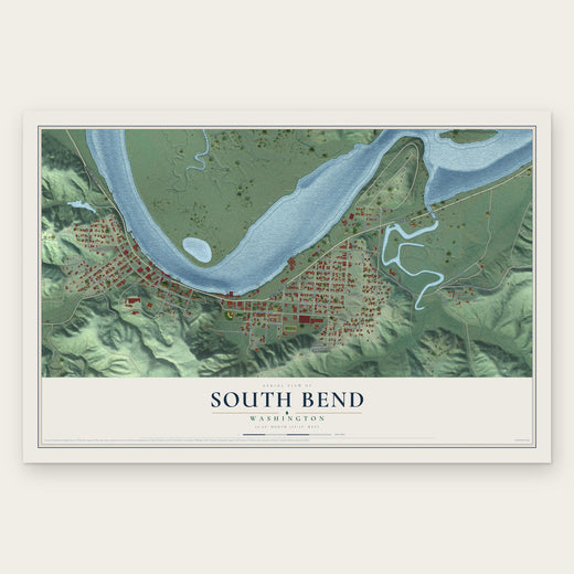 South Bend, Washington map print, the full design