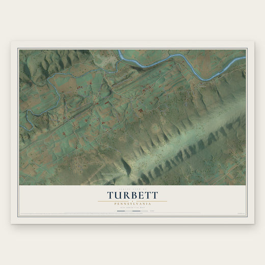 Turbett, Pennsylvania map print, the full design