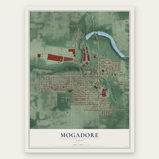 Mogadore, Ohio map print, the full design