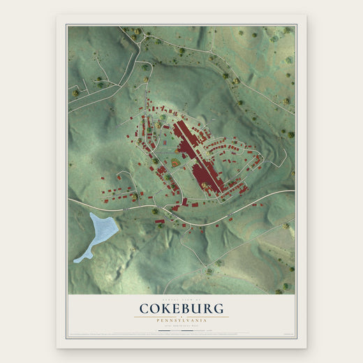 Cokeburg, Pennsylvania map print, the full design
