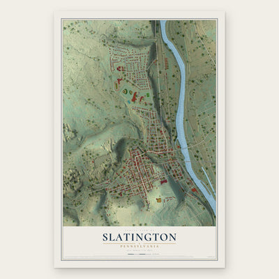 Slatington, Pennsylvania map print, the full design