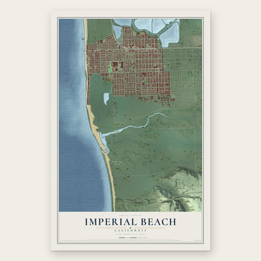 Imperial Beach, California map print, the full design