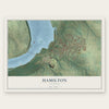 Hamilton, Illinois map print, the full design