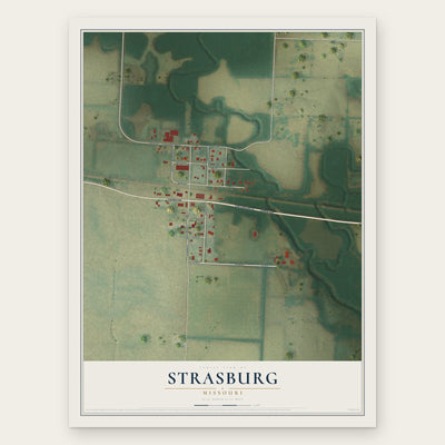 Strasburg, Missouri map print, the full design