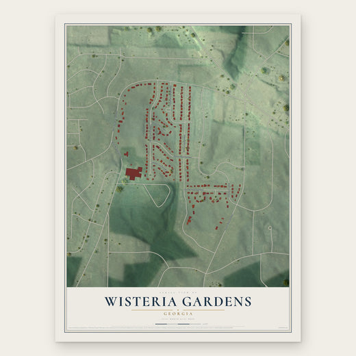 Wisteria Gardens, Georgia map print, the full design