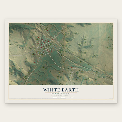 White Earth, North Dakota map print, the full design