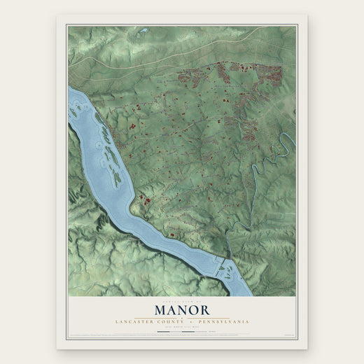 Manor, Lancaster County, Pennsylvania map print, the full design