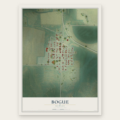 Bogue, Kansas map print, the full design