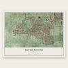 Homewood, Illinois map print, the full design