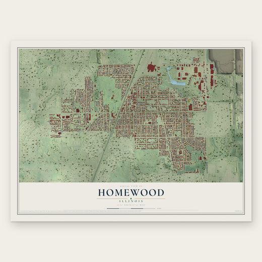 Homewood, Illinois map print, the full design