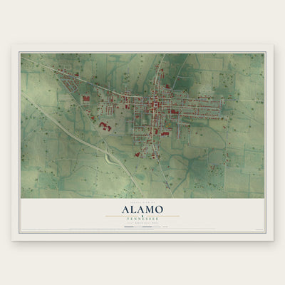 Alamo, Tennessee map print, the full design