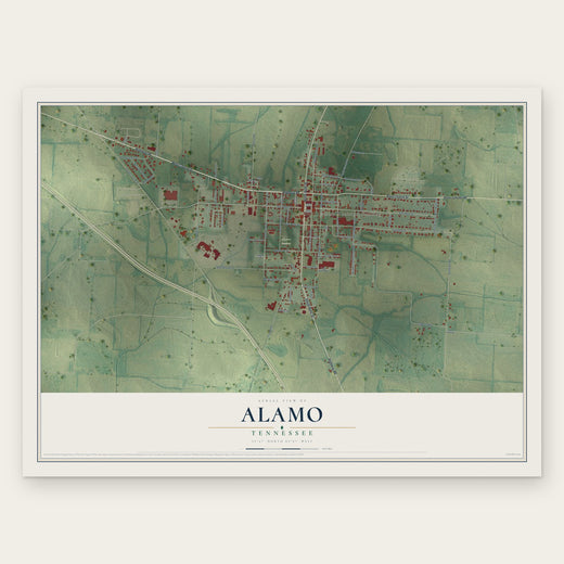Alamo, Tennessee map print, the full design