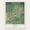 Mazon, Illinois map print, the full design