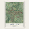 Purcellville, Virginia map print, the full design