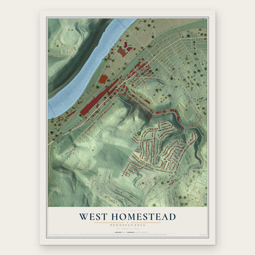 West Homestead, Pennsylvania map print, the full design