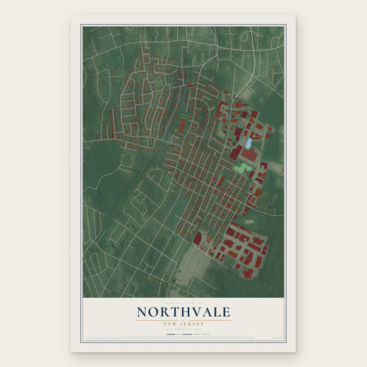 Northvale, New Jersey map print, the full design