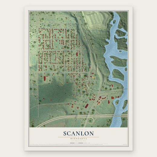 Scanlon, Minnesota map print, the full design