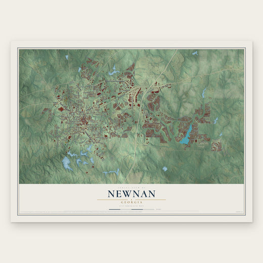 Newnan, Georgia map print, the full design