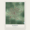 Madison, South Dakota map print, the full design