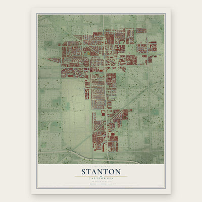 Stanton, California map print, the full design