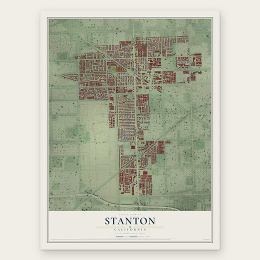 Stanton, California map print, the full design