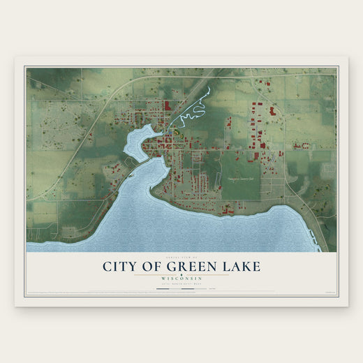 Green Lake, Wisconsin map print, the full design