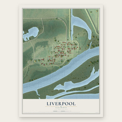 Liverpool, Illinois map print, the full design