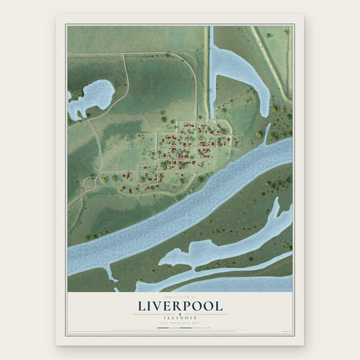 Liverpool, Illinois map print, the full design