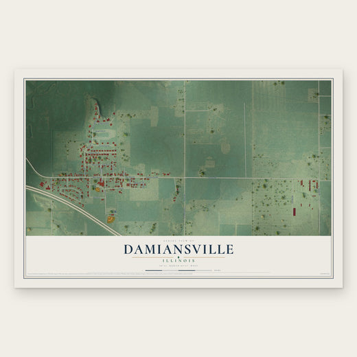 Damiansville, Illinois map print, the full design