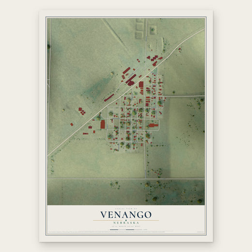 Venango, Nebraska map print, the full design
