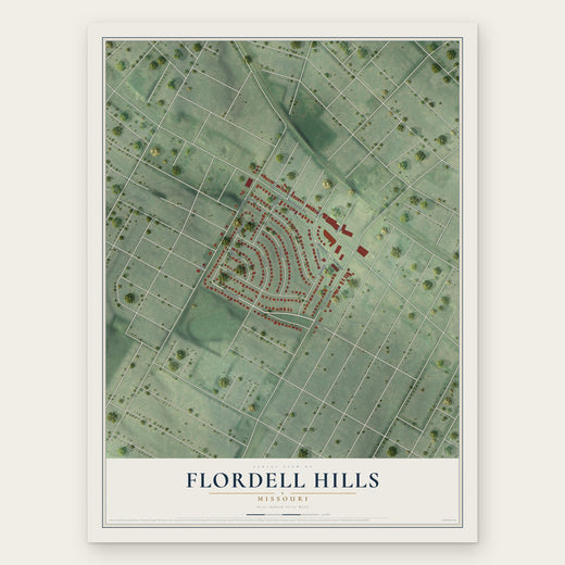 Flordell Hills, Missouri map print, the full design