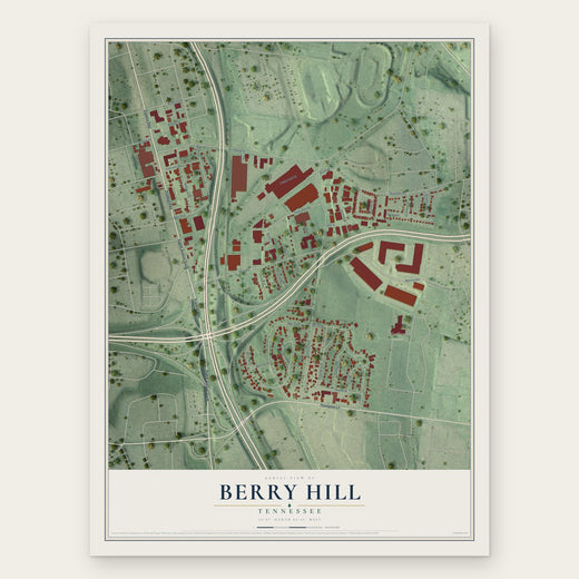 Berry Hill, Tennessee map print, the full design