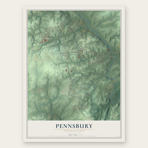 Pennsbury, Pennsylvania map print, the full design