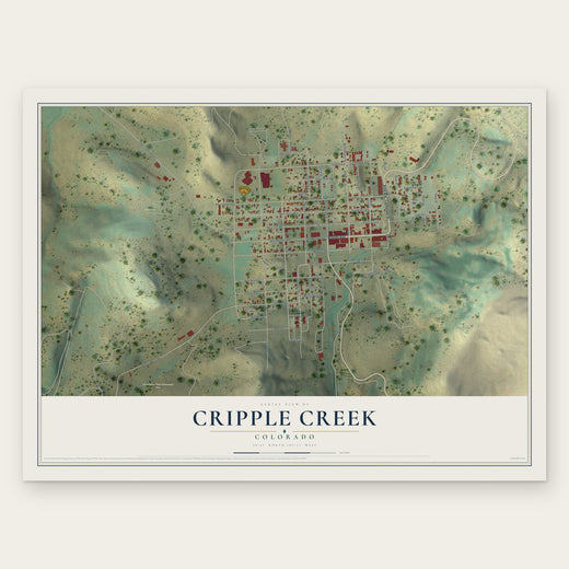 Cripple Creek, Colorado map print, the full design