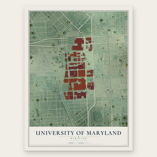 University of Maryland, Maryland map print, the full design