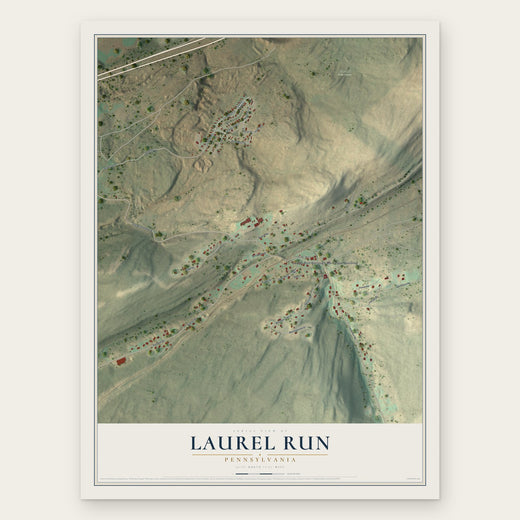 Laurel Run, Pennsylvania map print, the full design