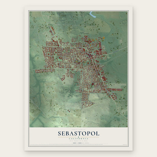 Sebastopol, California map print, the full design